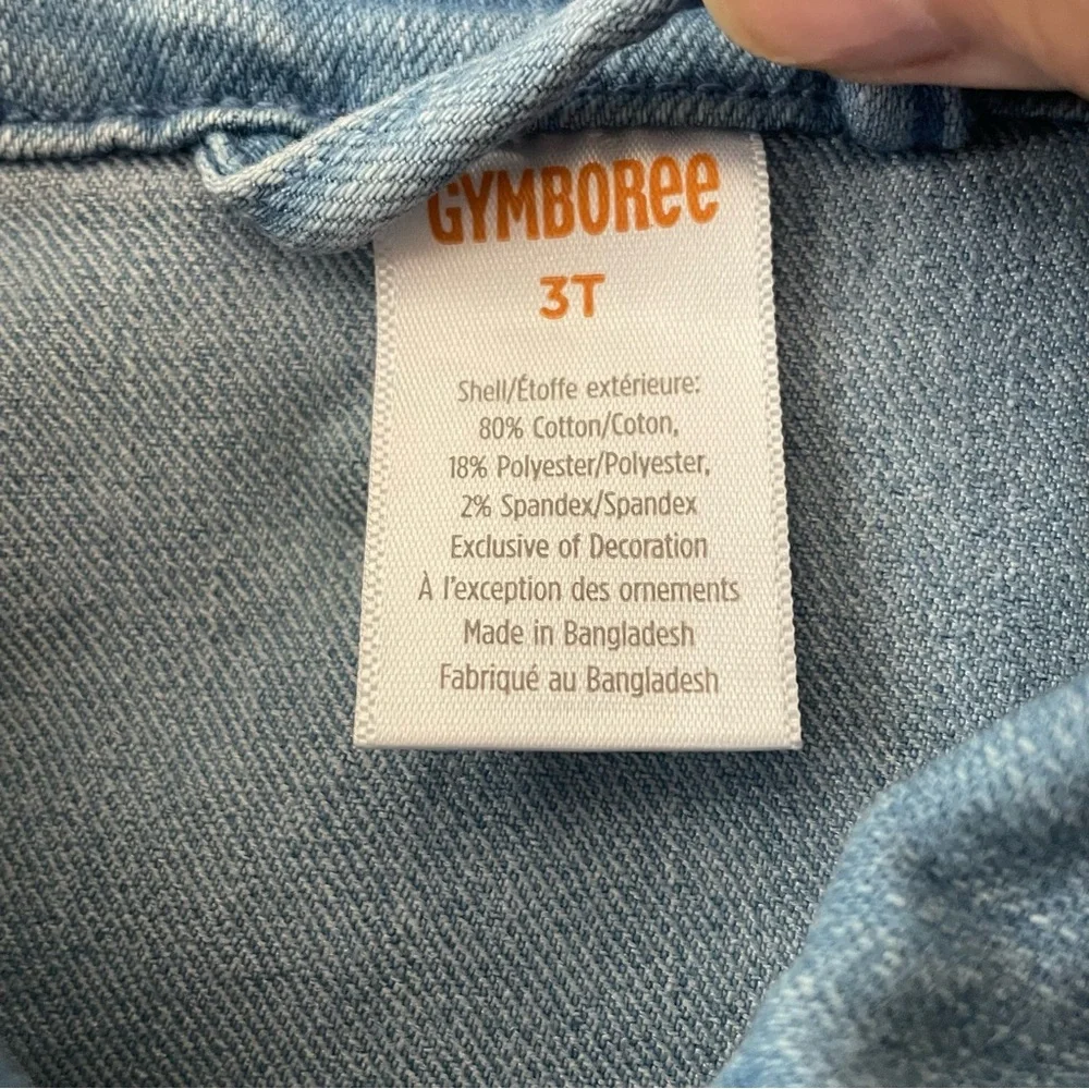 Gymboree Light Blue Denim Jacket with Floral Details